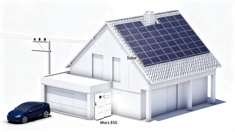 Como emparelhar armazenamento de energia residencial com montagens solares no telhado para sistemas de energia domésticos