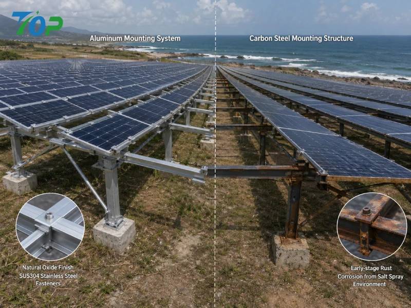Alumínio versus aço carbono: qual sistema de montagem solar é melhor para ambientes costeiros?