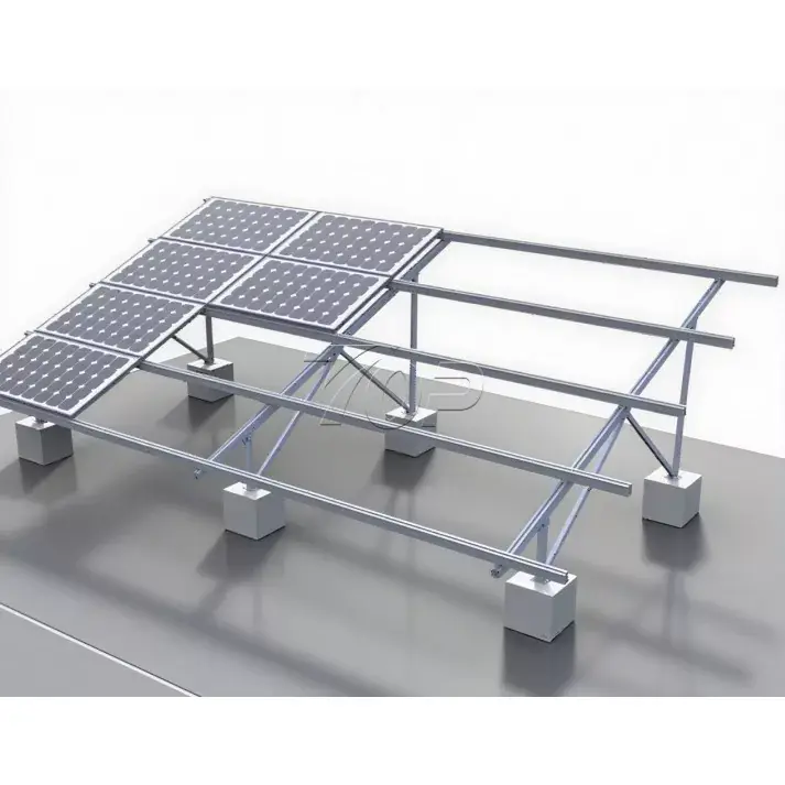 Suporte fotovoltaico de solo para montagem solar de fundação de concreto
