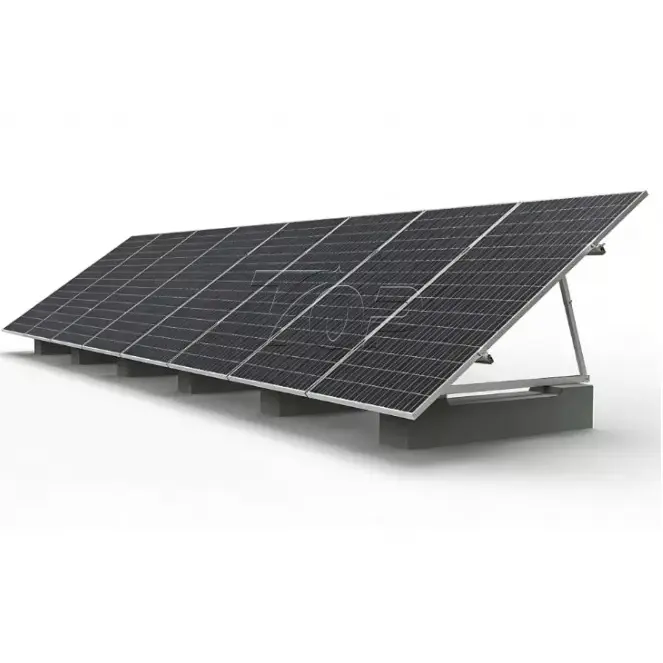 Sistema de montagem solar com lastro de alumínio para telhado plano