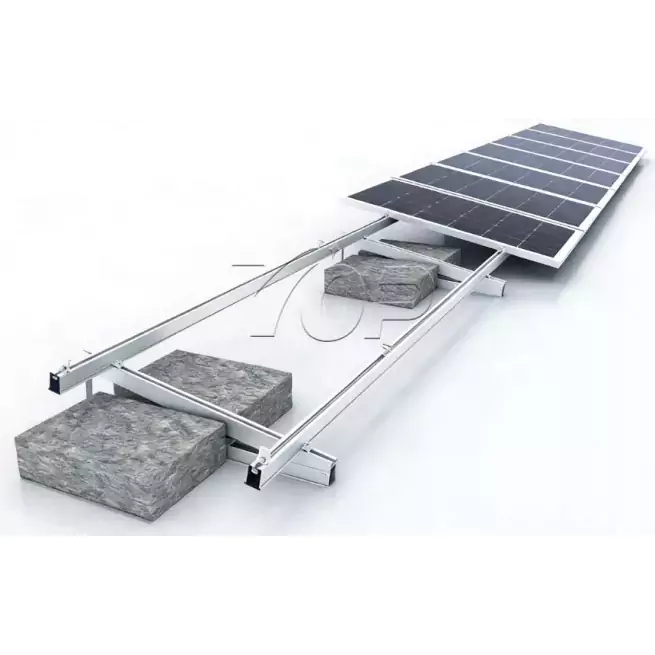 Rack de montagem de lastro solar de concreto para telhado plano