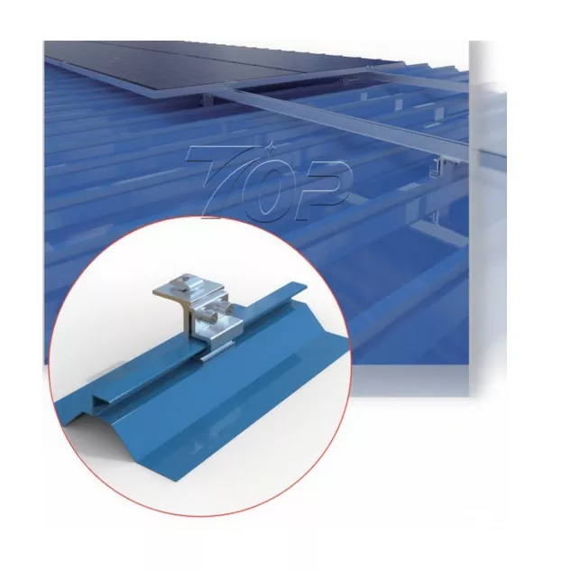 Sistema de montagem solar Klip Lok para telhado de metal