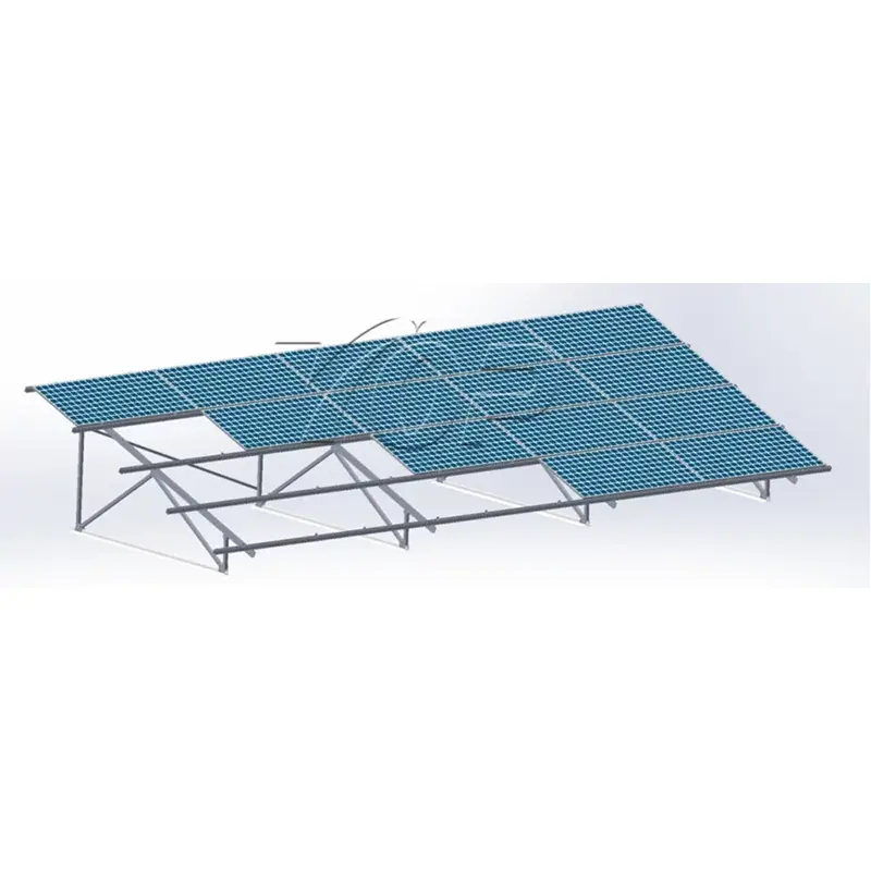 Sistema de montagem solar triangular para telhados metálicos